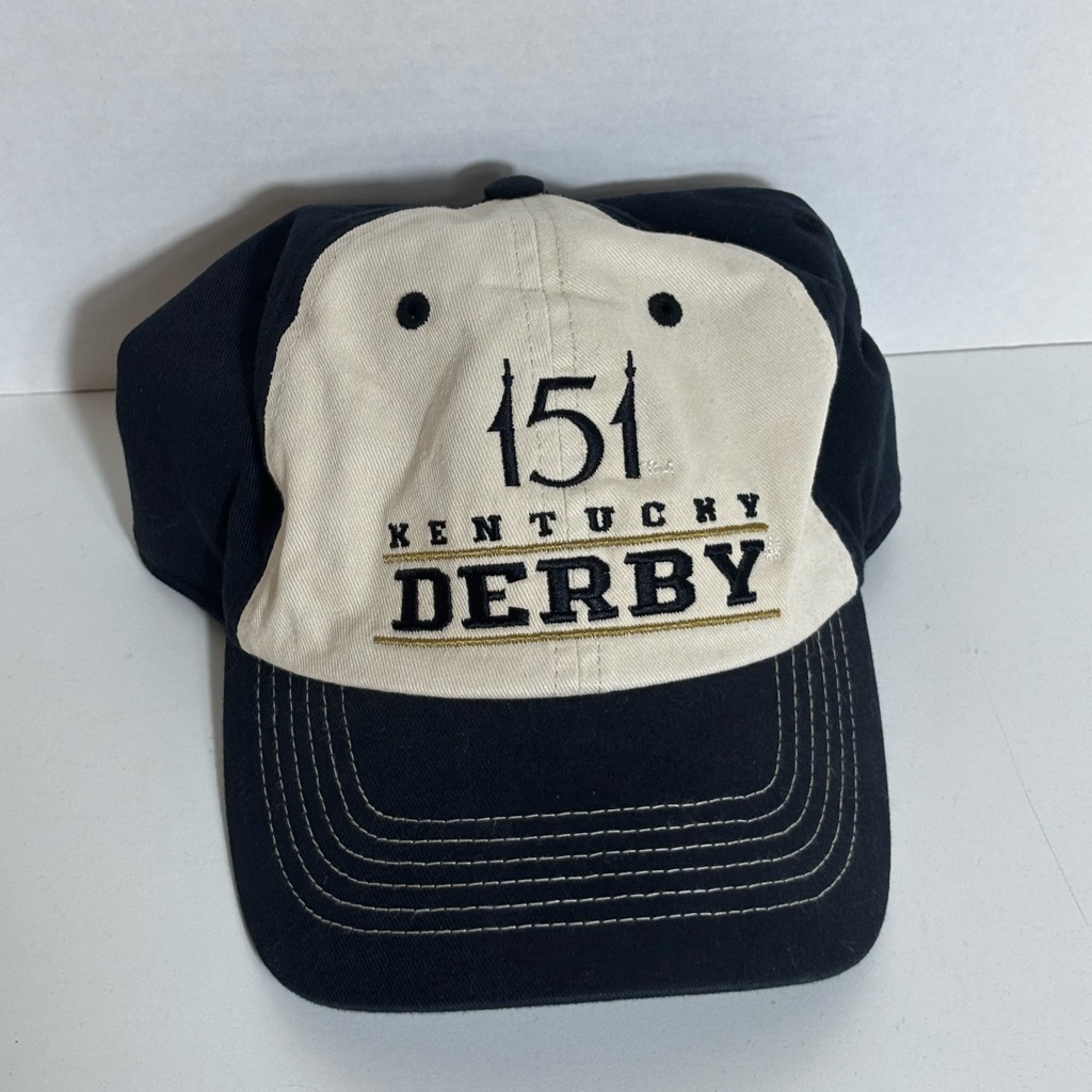 Fan Favorite Kentucky Derby 151 Black Beige Hat Horse Racing Adjustable Fan Favorite Kentucky Derby 151 Black Beige Hat Horse Racing Adjustable